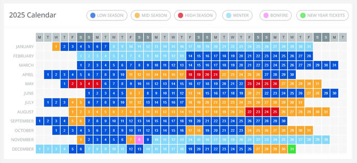 2025 season calendar